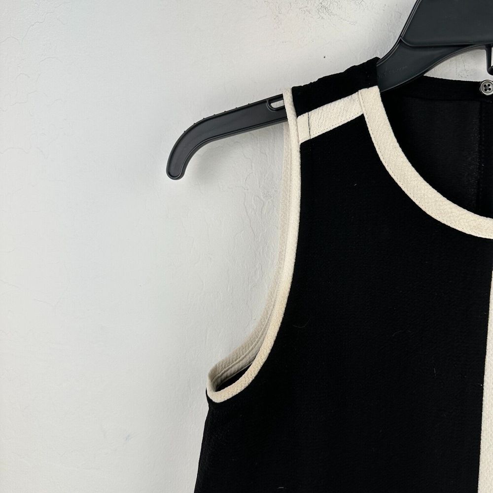 Madewell Crepe Canal Top Womens Blouse XXS Black Sleeveless High Low Crew Neck - Picture 3 of 7